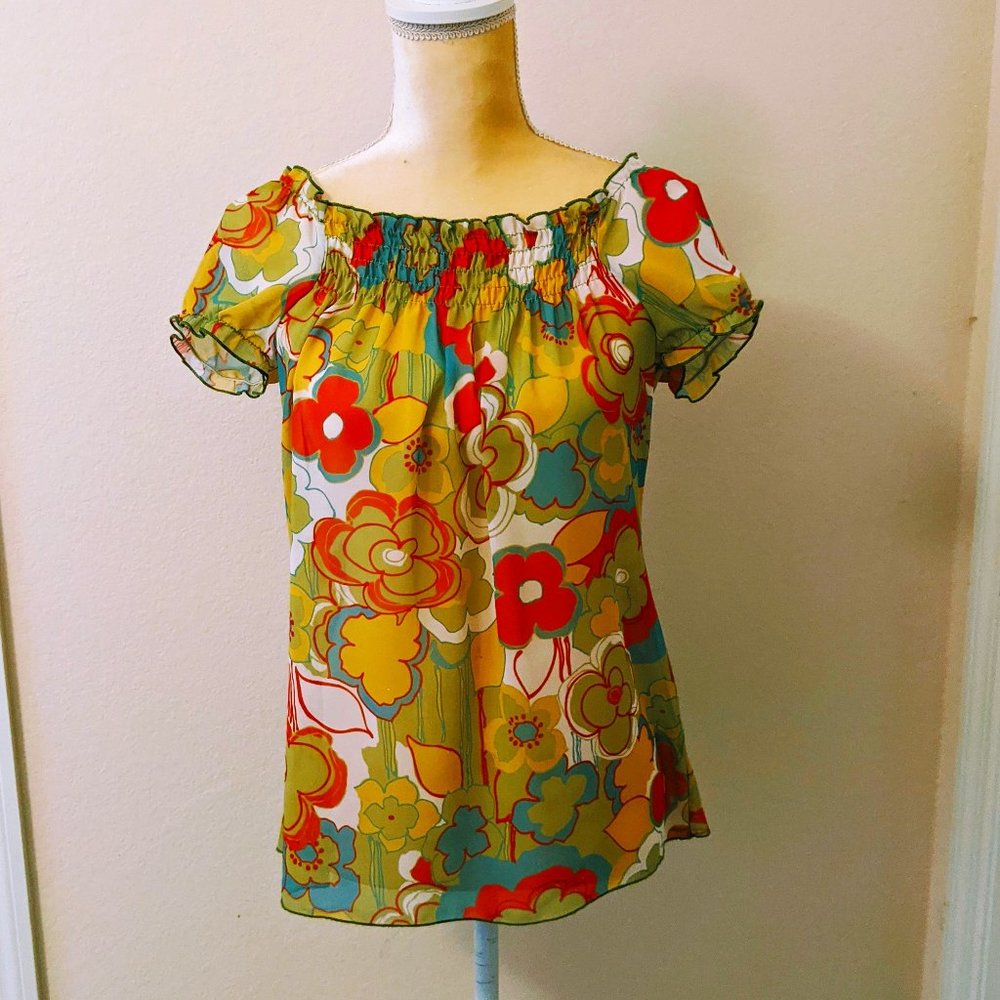 Hiatus Floral Short Sleeve Blouse